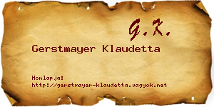 Gerstmayer Klaudetta névjegykártya